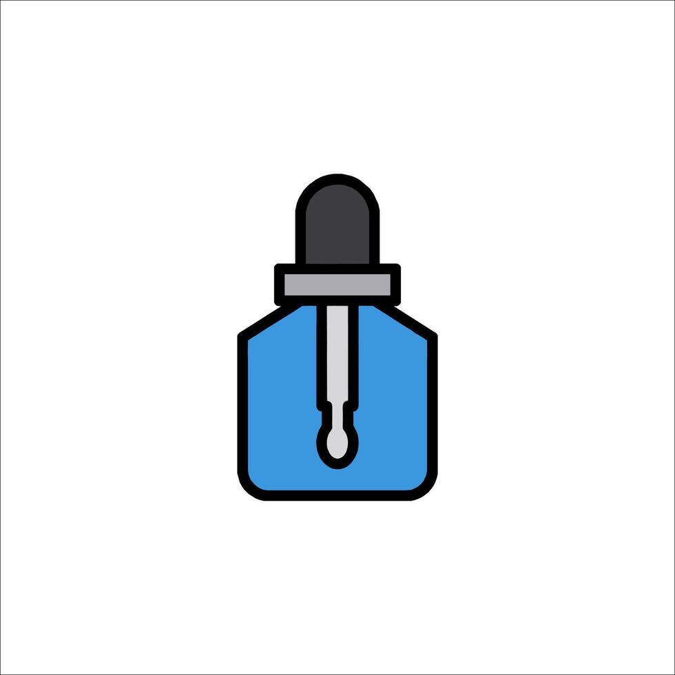 A blue bottle with a black cap on it vector