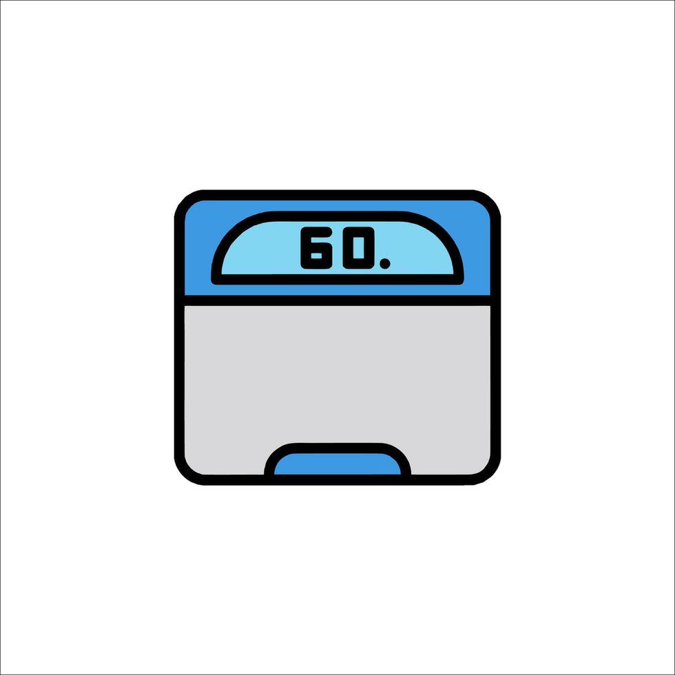 A blue and white scale with the number 60 on it vector