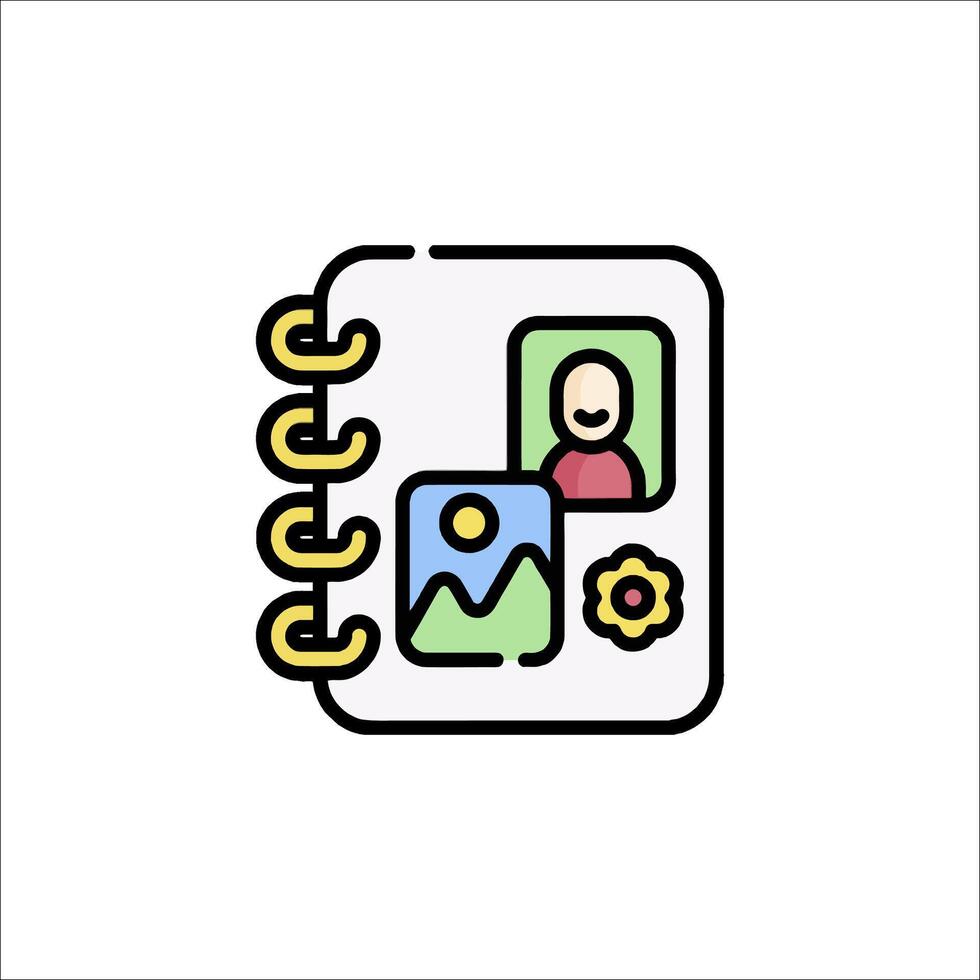 A notebook with a picture of a person on it vector