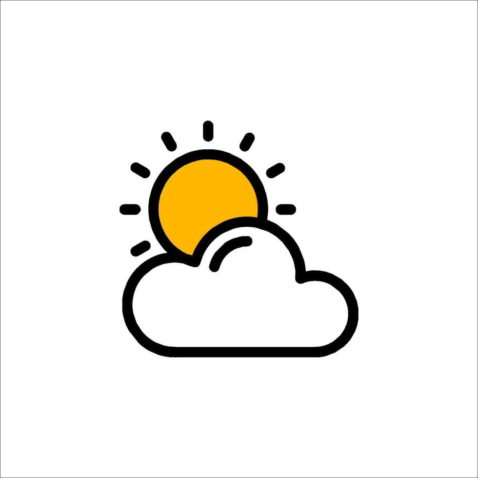 The sun and cloud icon vector
