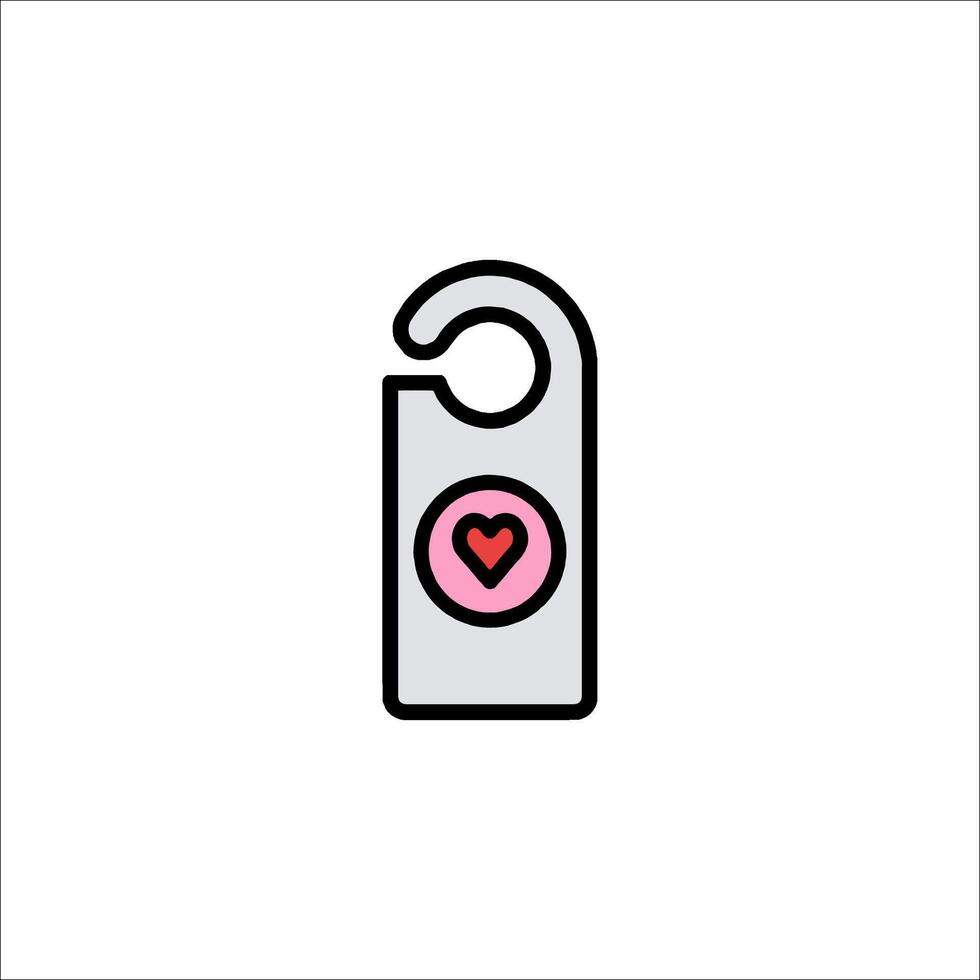 A door handle with a heart on it vector