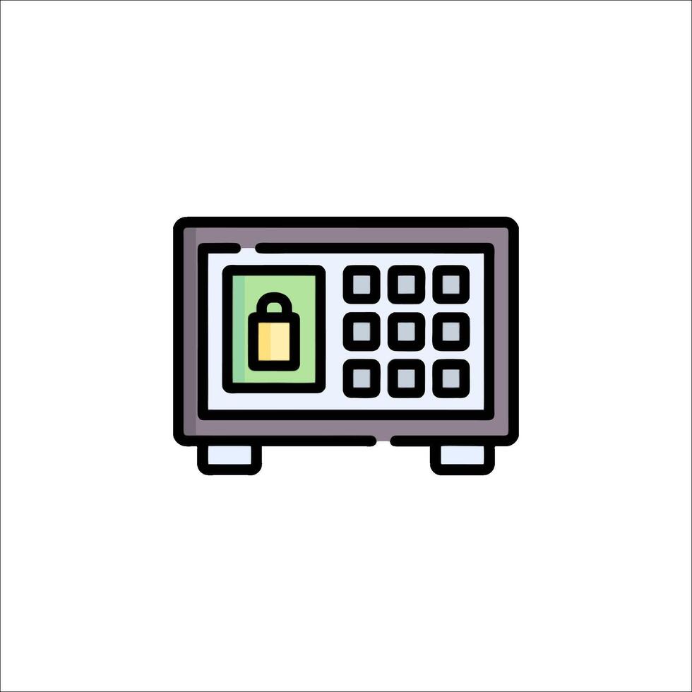 A computer with a lock icon vector