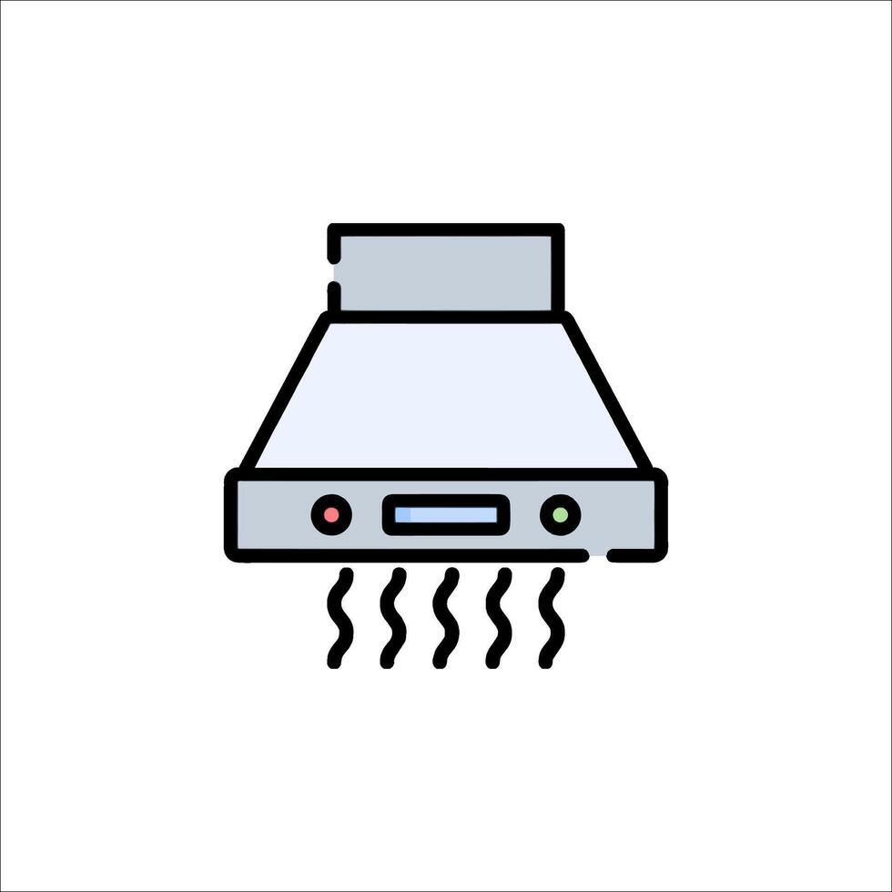 A stove with a vent on top and a vent on the side vector