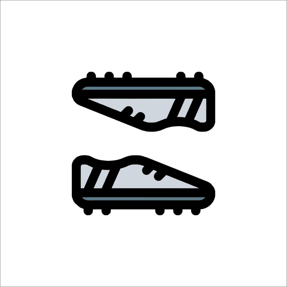 Two shoes on a white background with a black outline vector
