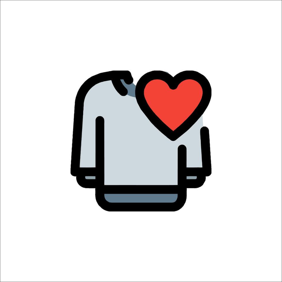 A shirt with a heart on it vector