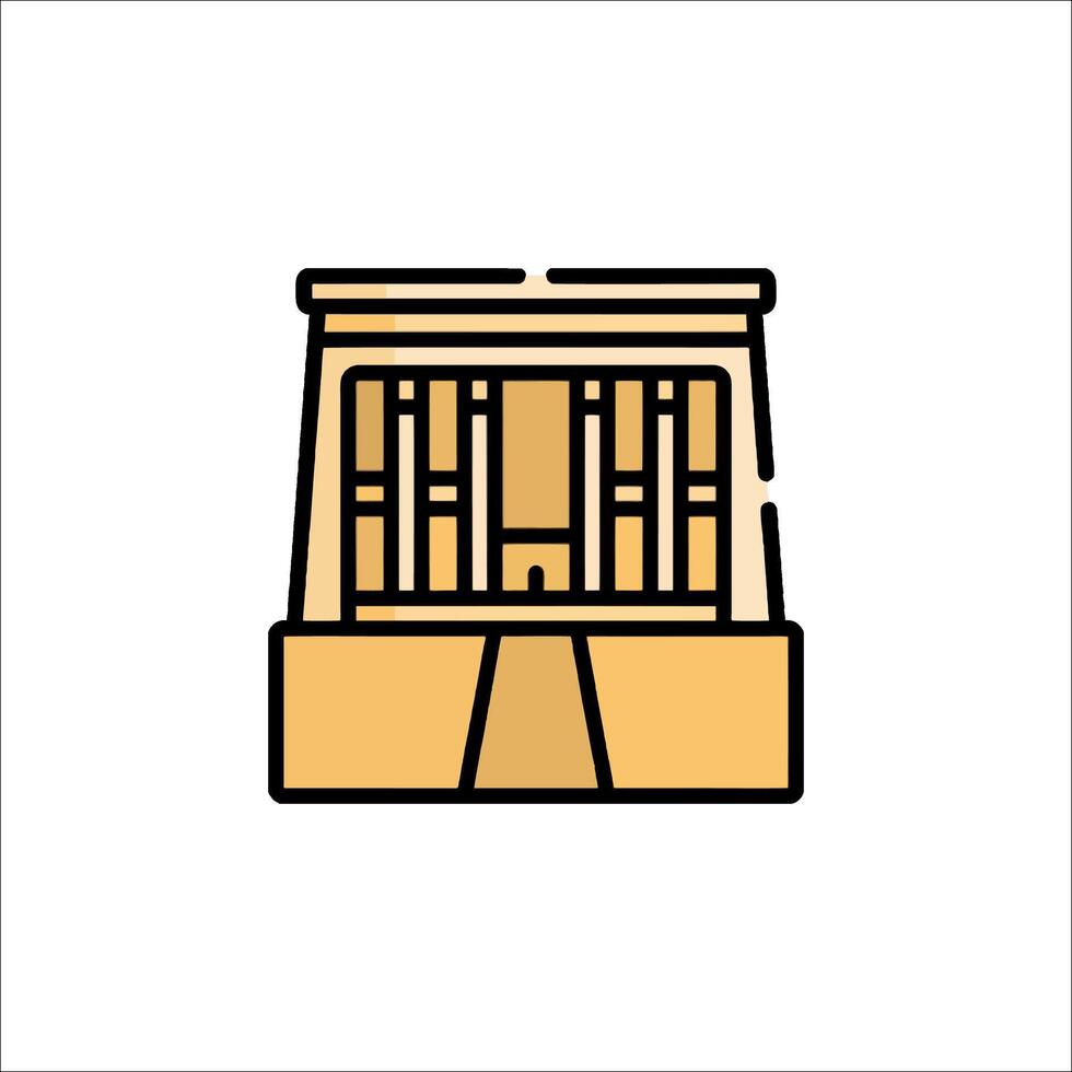 The lincoln memorial icon, a line drawing of a building vector