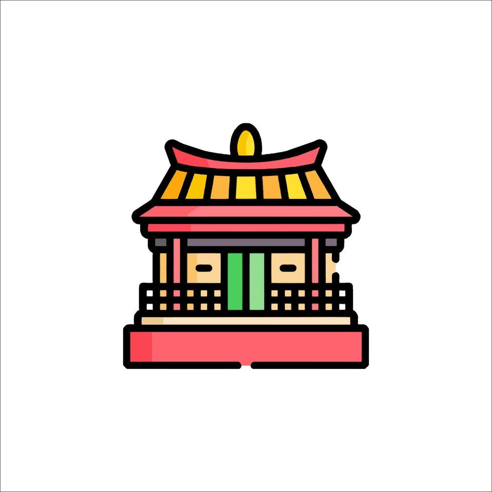 Chinese temple icon illustration vector