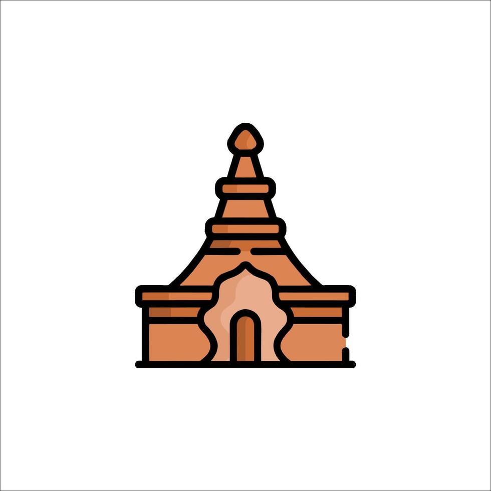 An icon of a pagoda on a white background vector
