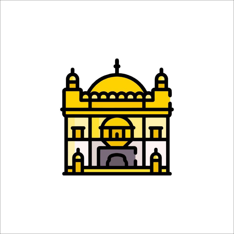 The golden temple icon illustration vector