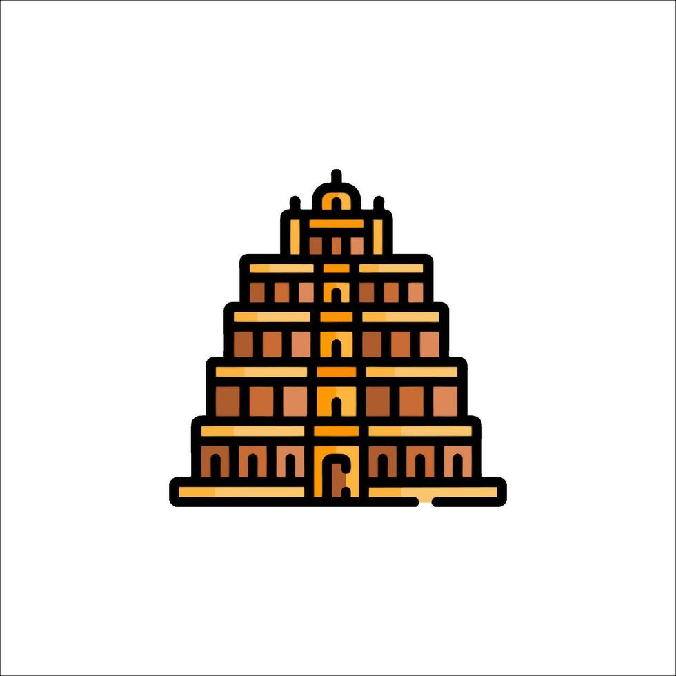The temple of the sun icon vector