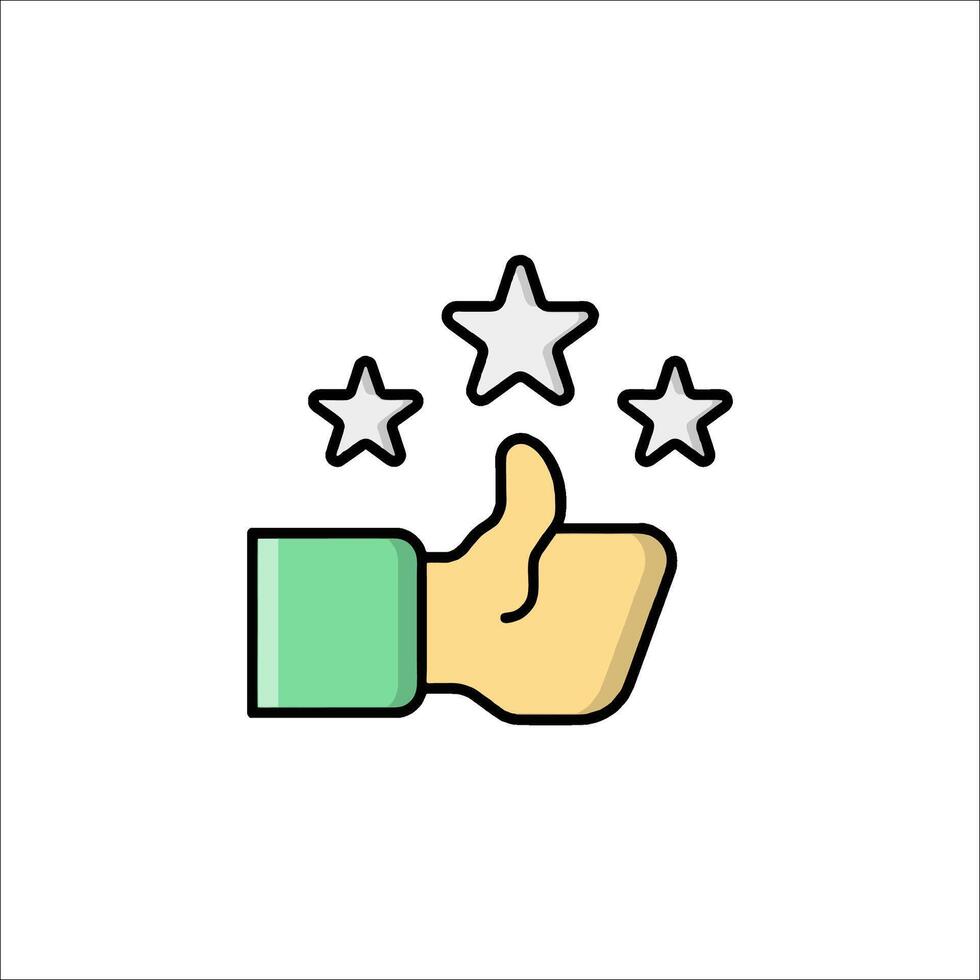 Thumbs up icon with five stars on it vector