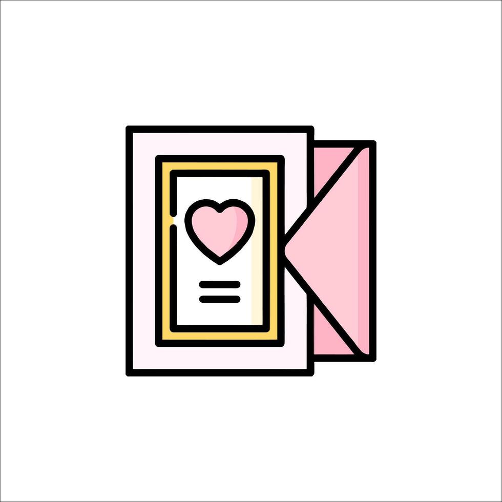 A pink envelope with a heart inside vector