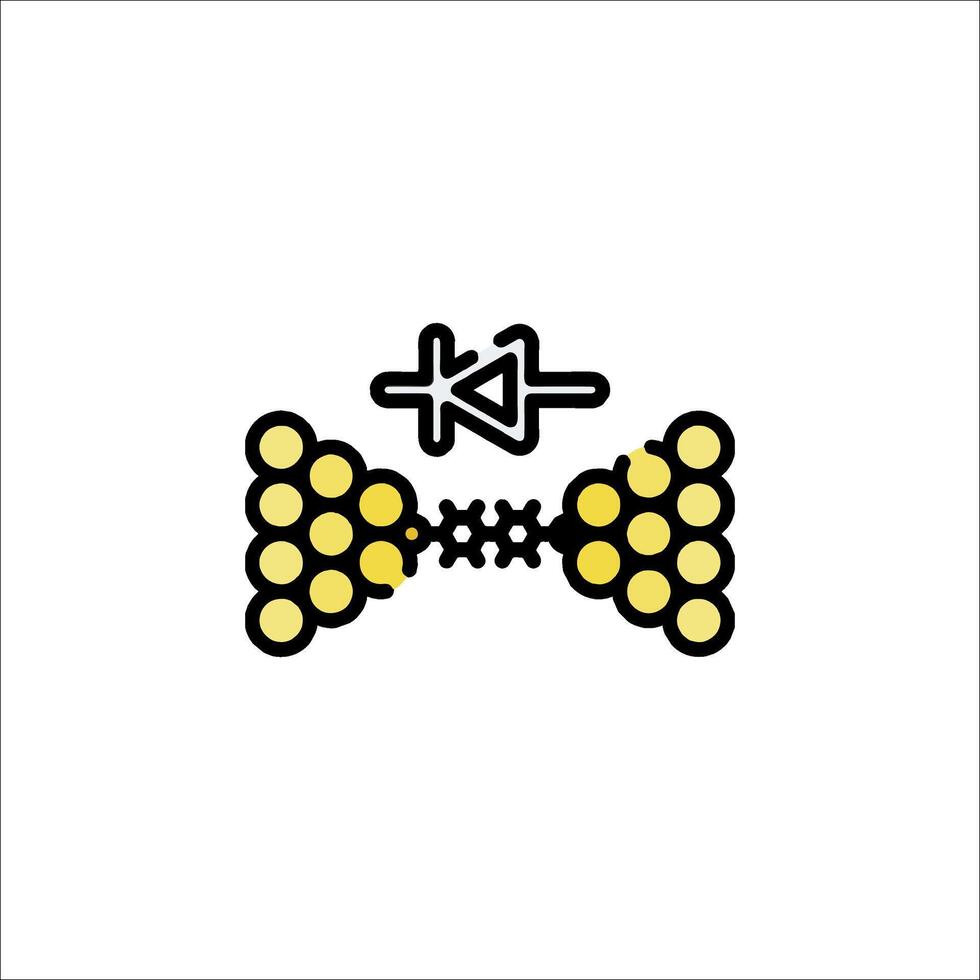 A yellow and black logo with a bow and arrow vector