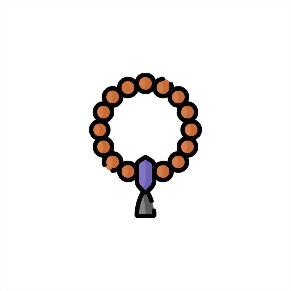 A bracelet with a purple and orange bead on it vector