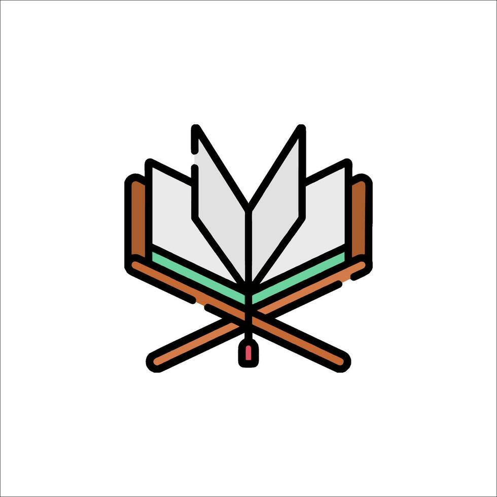A book with a cross and a knife on it vector