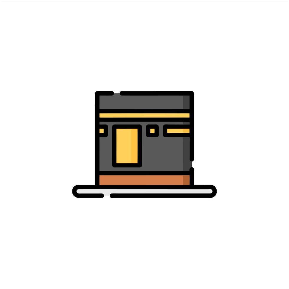 A black and yellow icon of a mosque vector