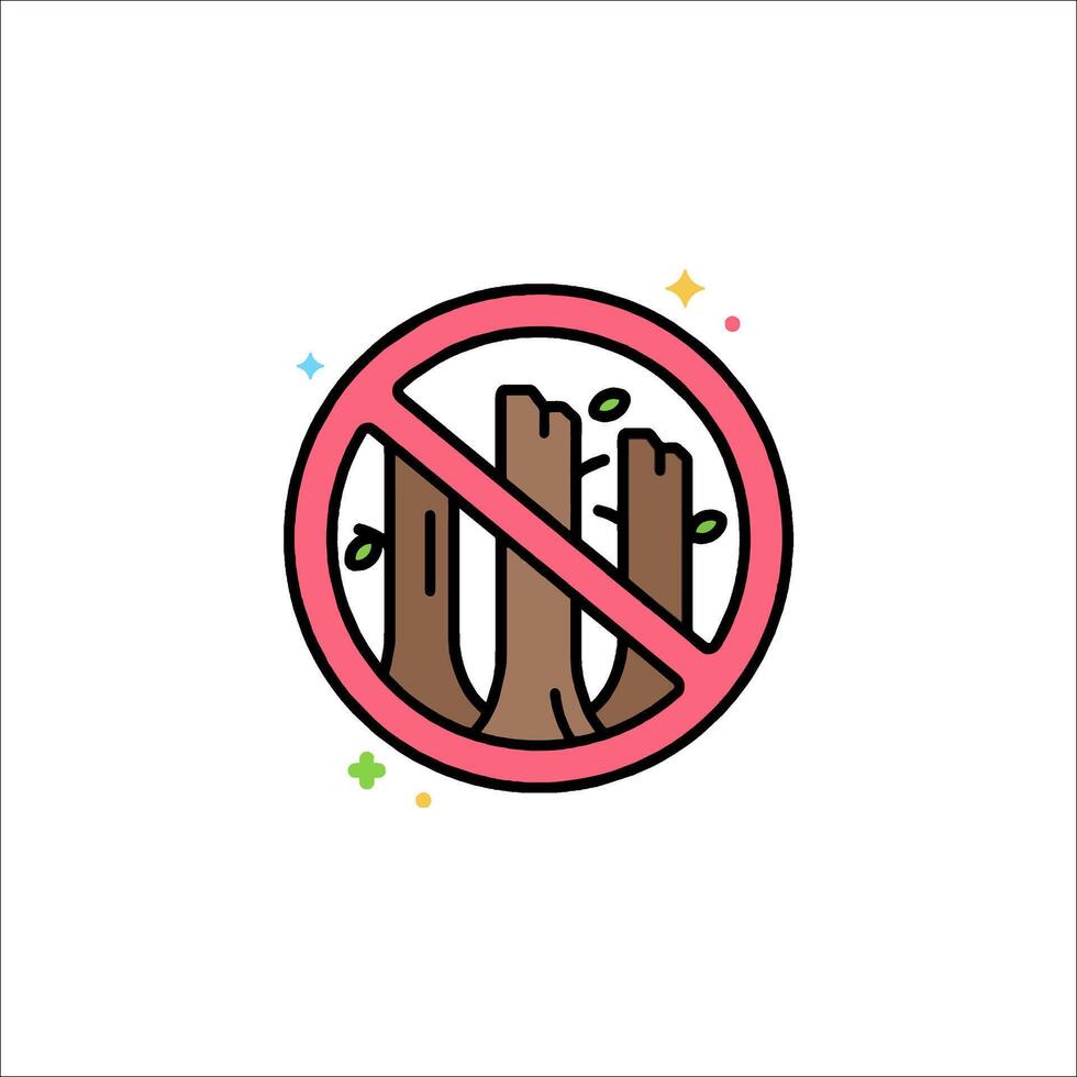 No deforestation icon illustration vector