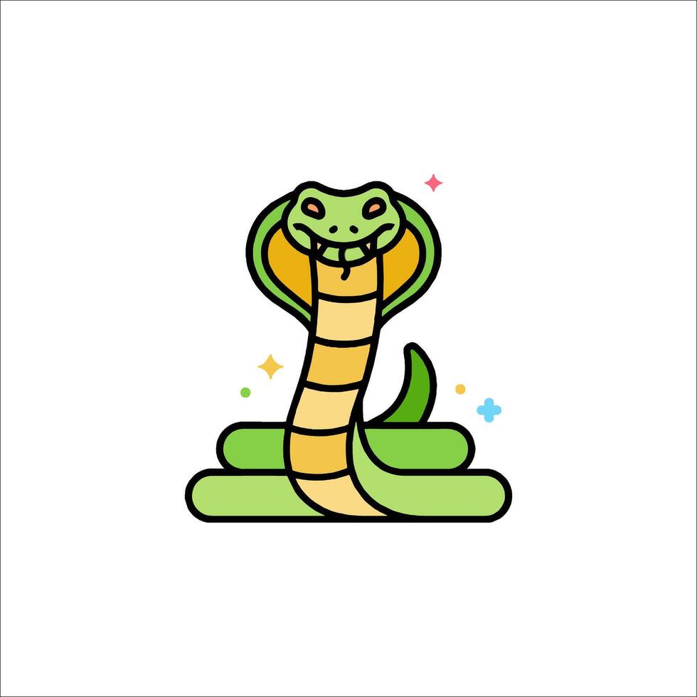 Cobra snake icon illustration vector
