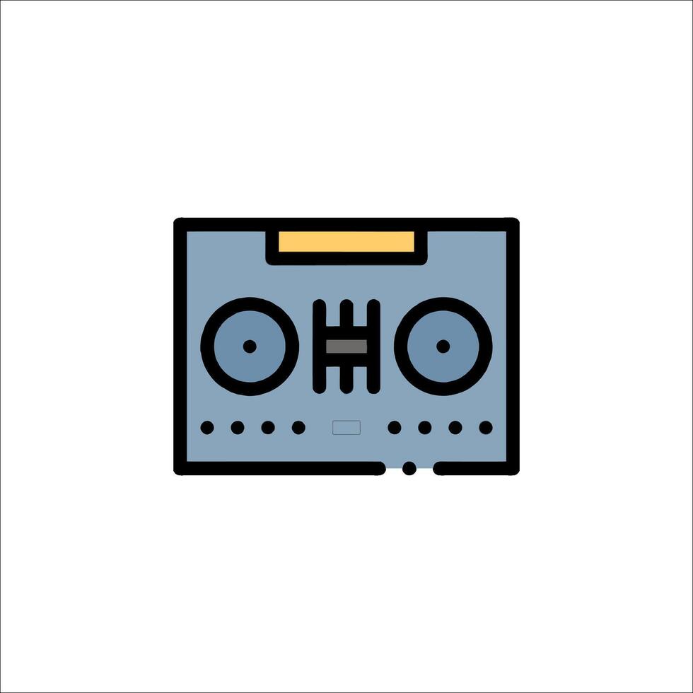 A cassette player icon on a white background vector