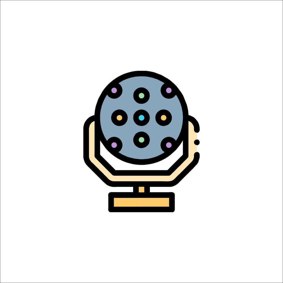 A microphone icon with a light bulb on top vector