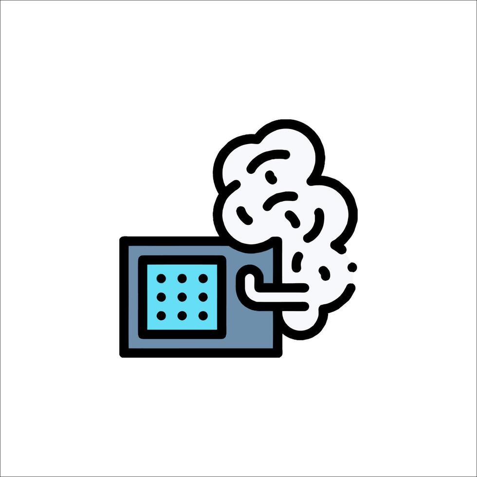 A black and white icon of a computer with a key vector