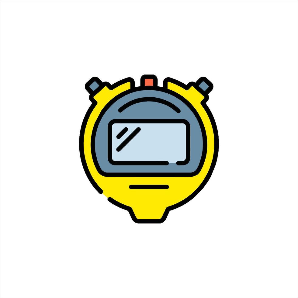 A yellow stopwatch icon on a white background vector