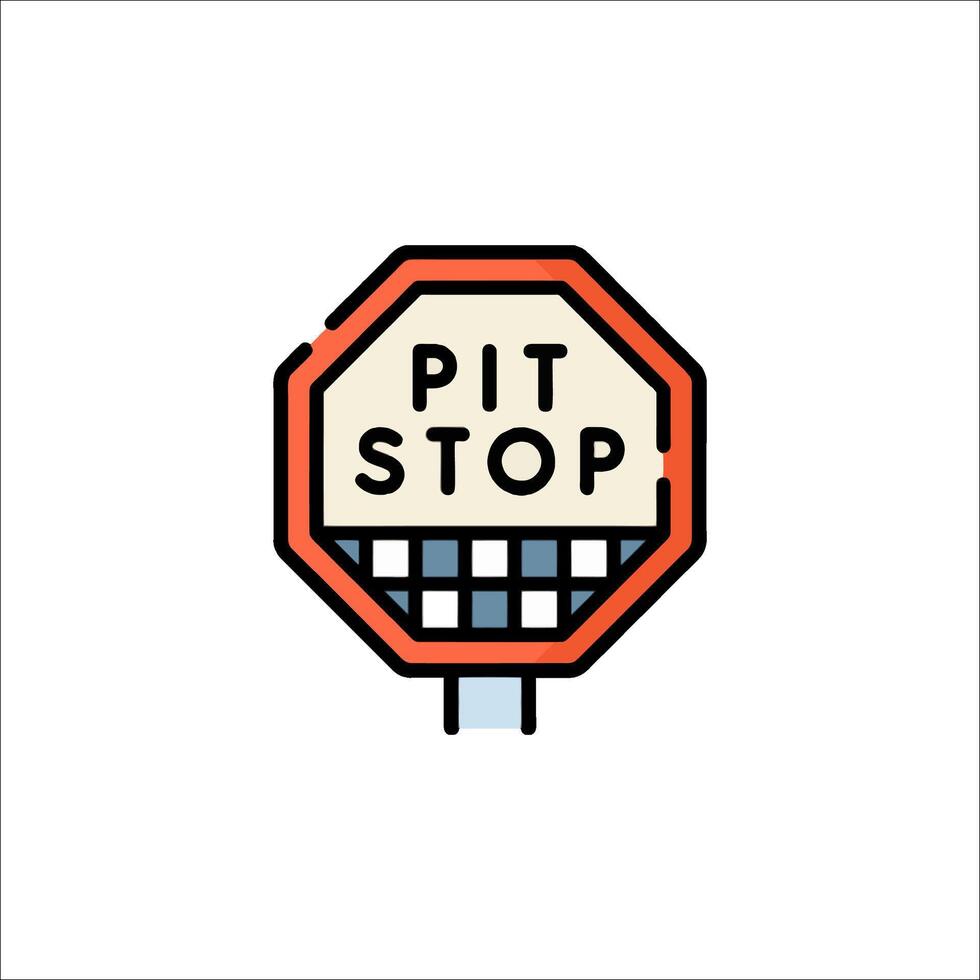 A stop sign with the word pit stop on it vector