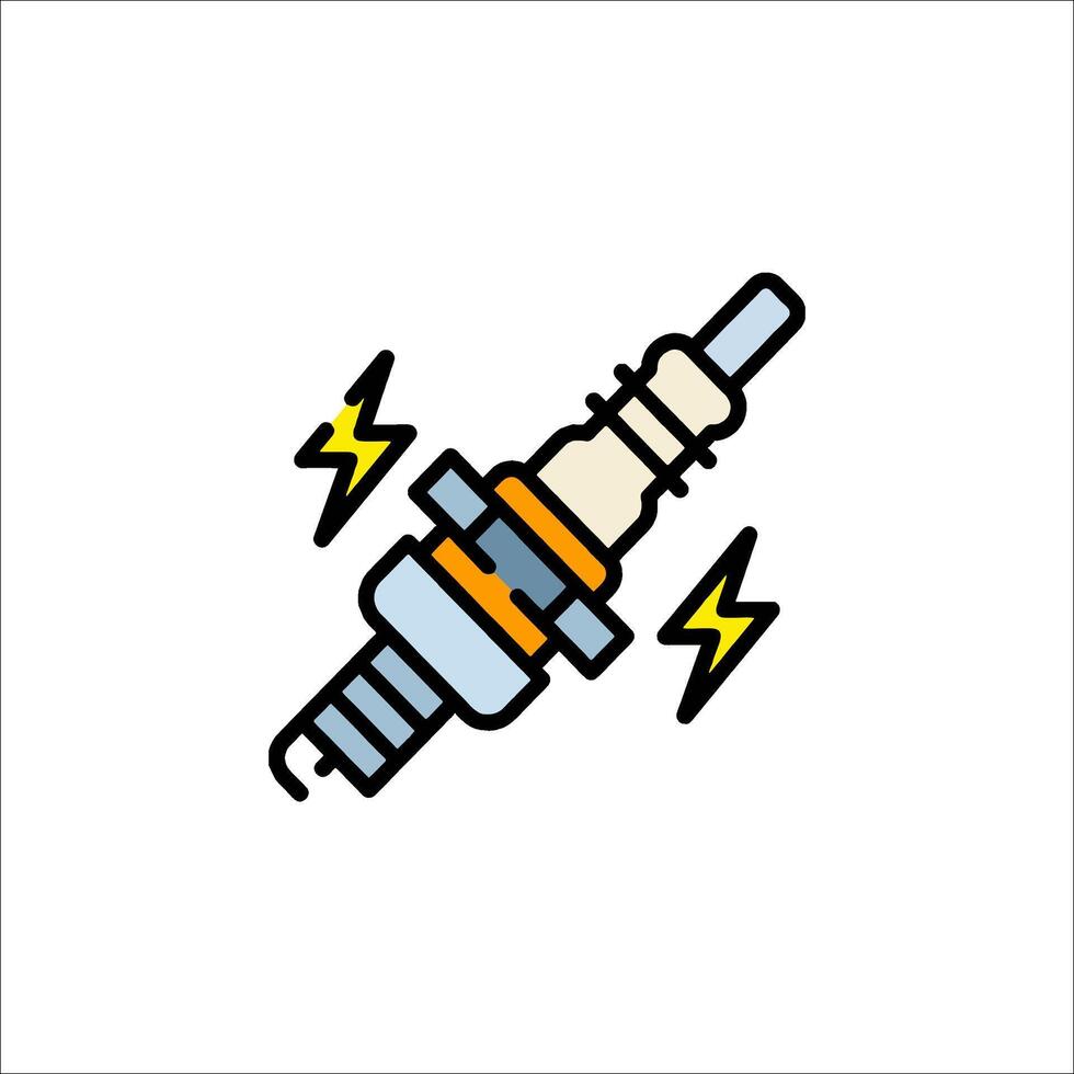 A spark plug with lightning bolt on it vector
