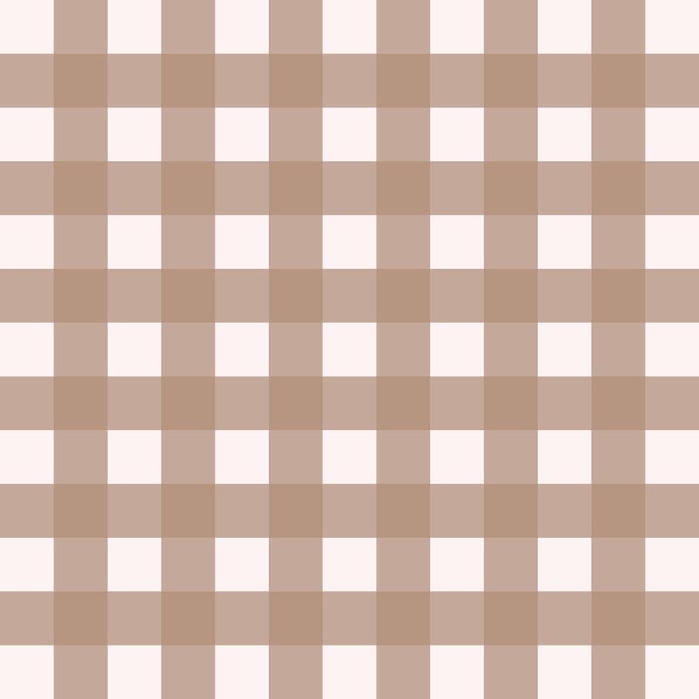 Seamless Brown Gingham Pattern - Classic Checkered Grid Design for Fabric and Textile vector