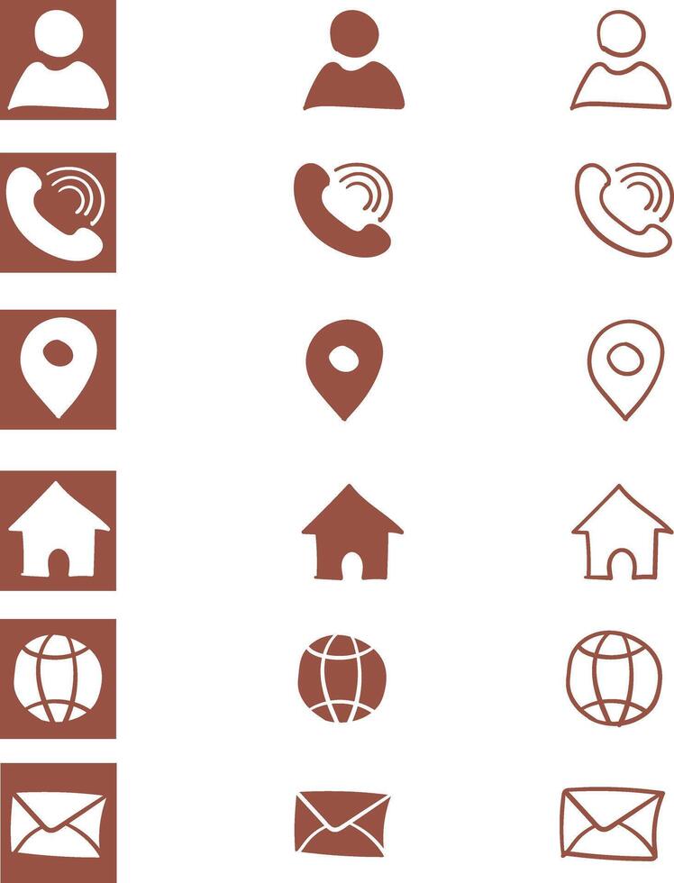 Icon elements collection with simple symbol design style for your icon elements design . unformal icon . drawing style vector