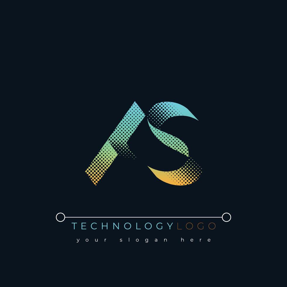 XS abstract technology logo design. vector