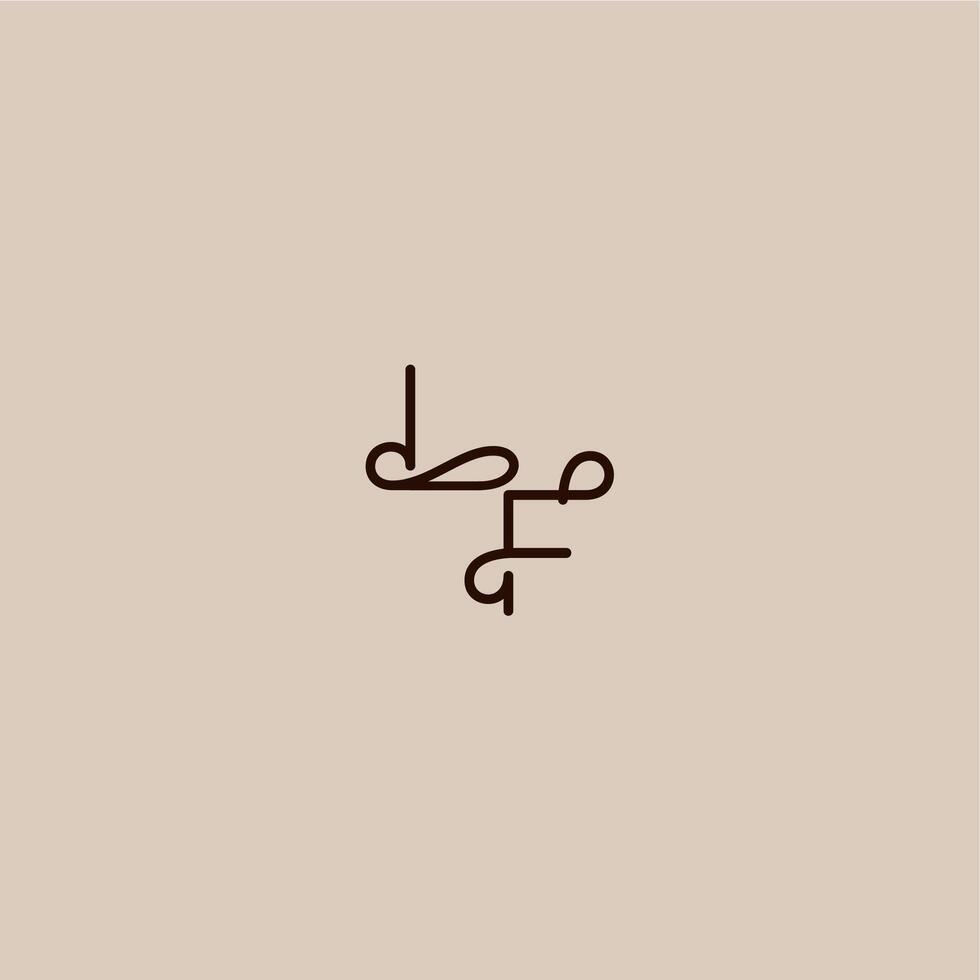 wedding typography monogram luxurious organic style and elegant concept LF dynamic line initial letter vector