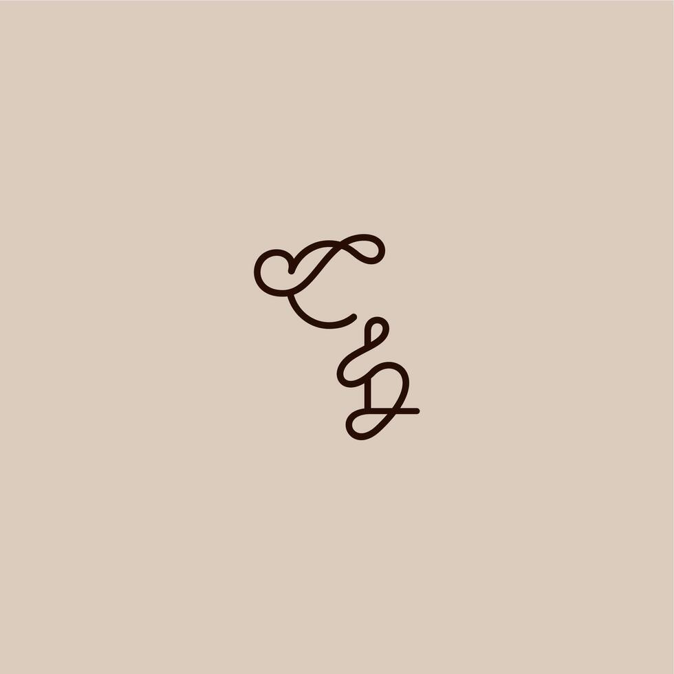 wedding typography monogram luxurious organic style and elegant concept CL dynamic line initial letter vector