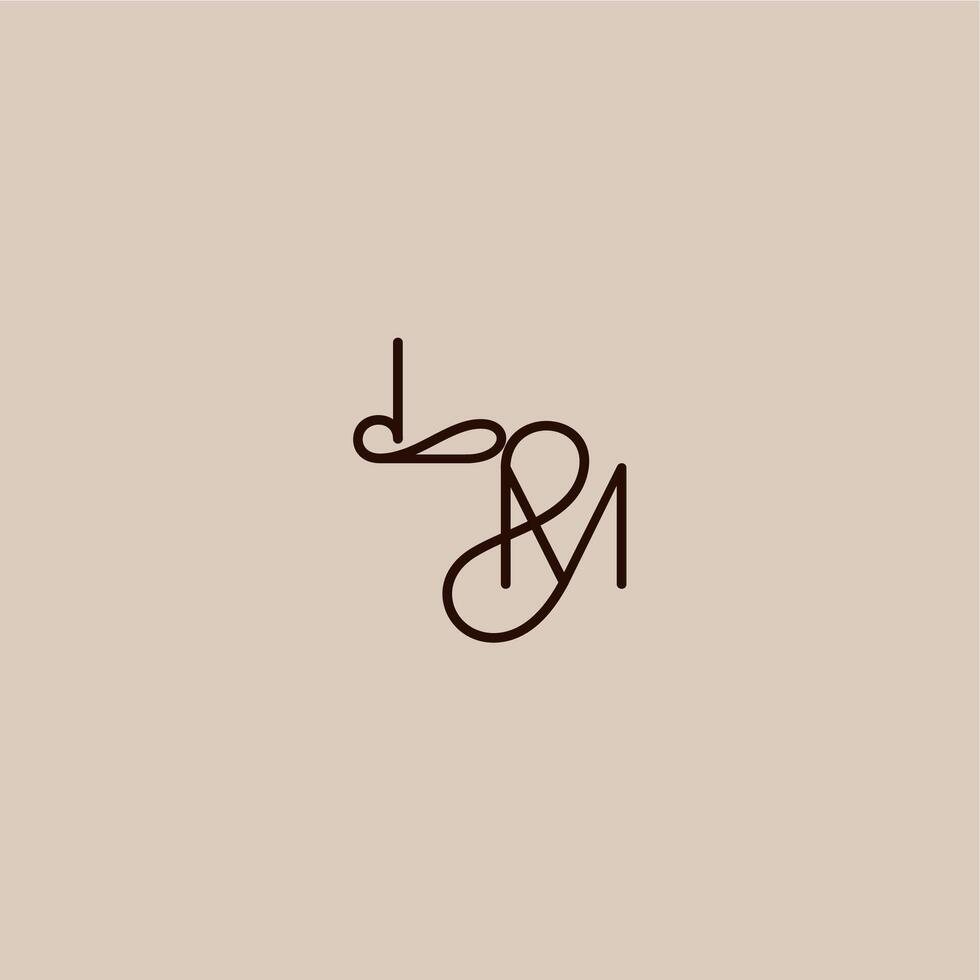wedding typography monogram luxurious organic style and elegant concept LM dynamic line initial letter vector