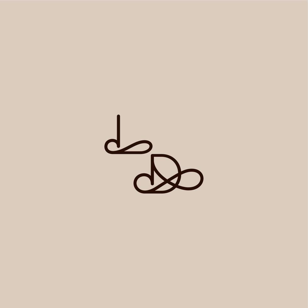 wedding typography monogram luxurious organic style and elegant concept LD dynamic line initial letter vector