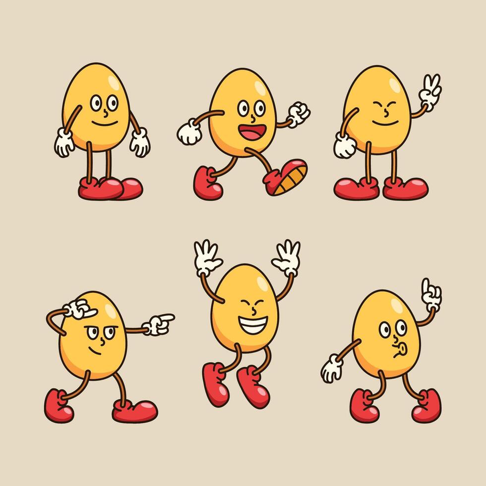 Egg Shape Cartoon Character vector