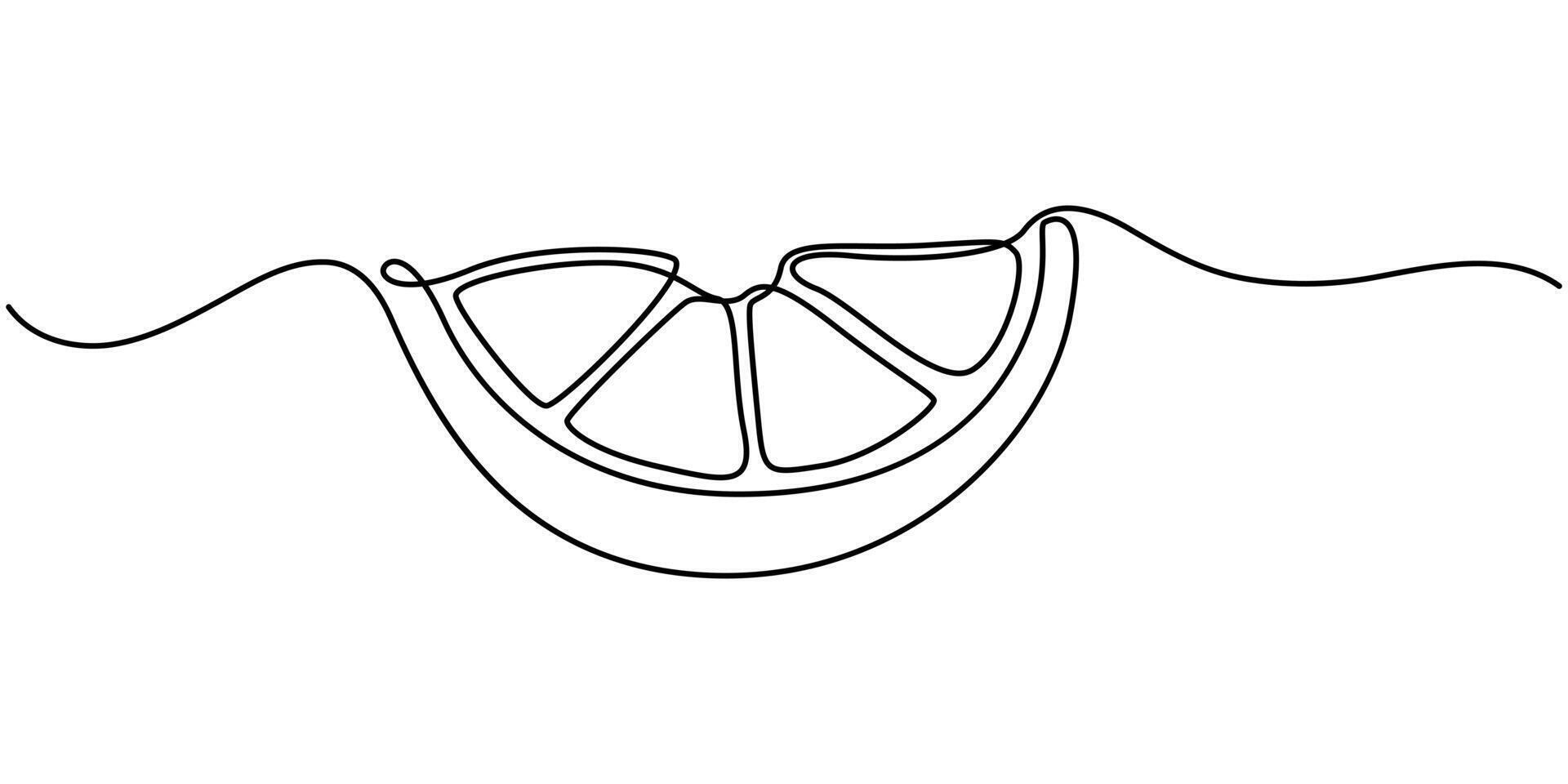 Lemon Branches Continuous One Line Minimalist Drawing vector