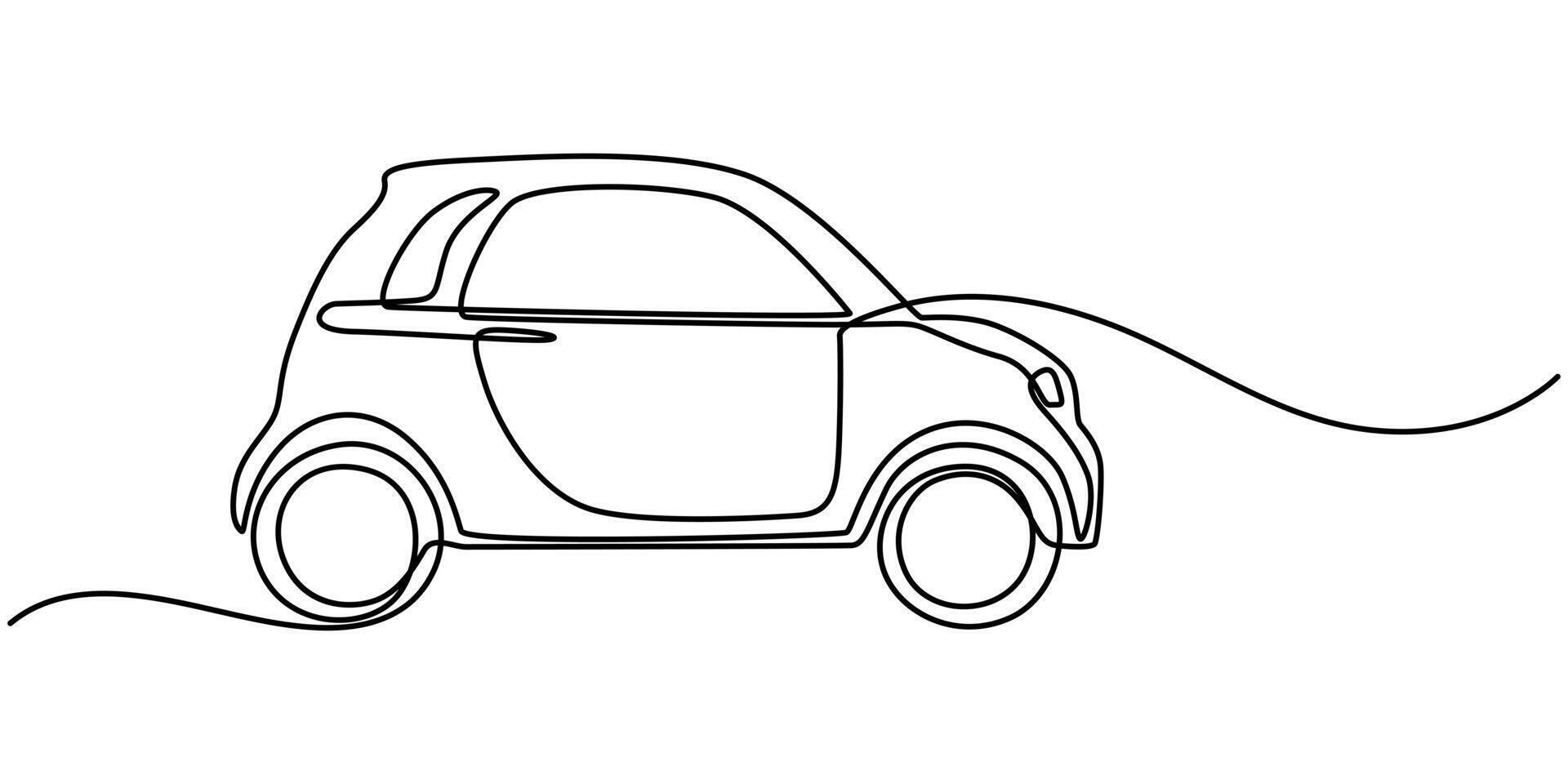 Car Continuous One Line Drawing of a supercar vector