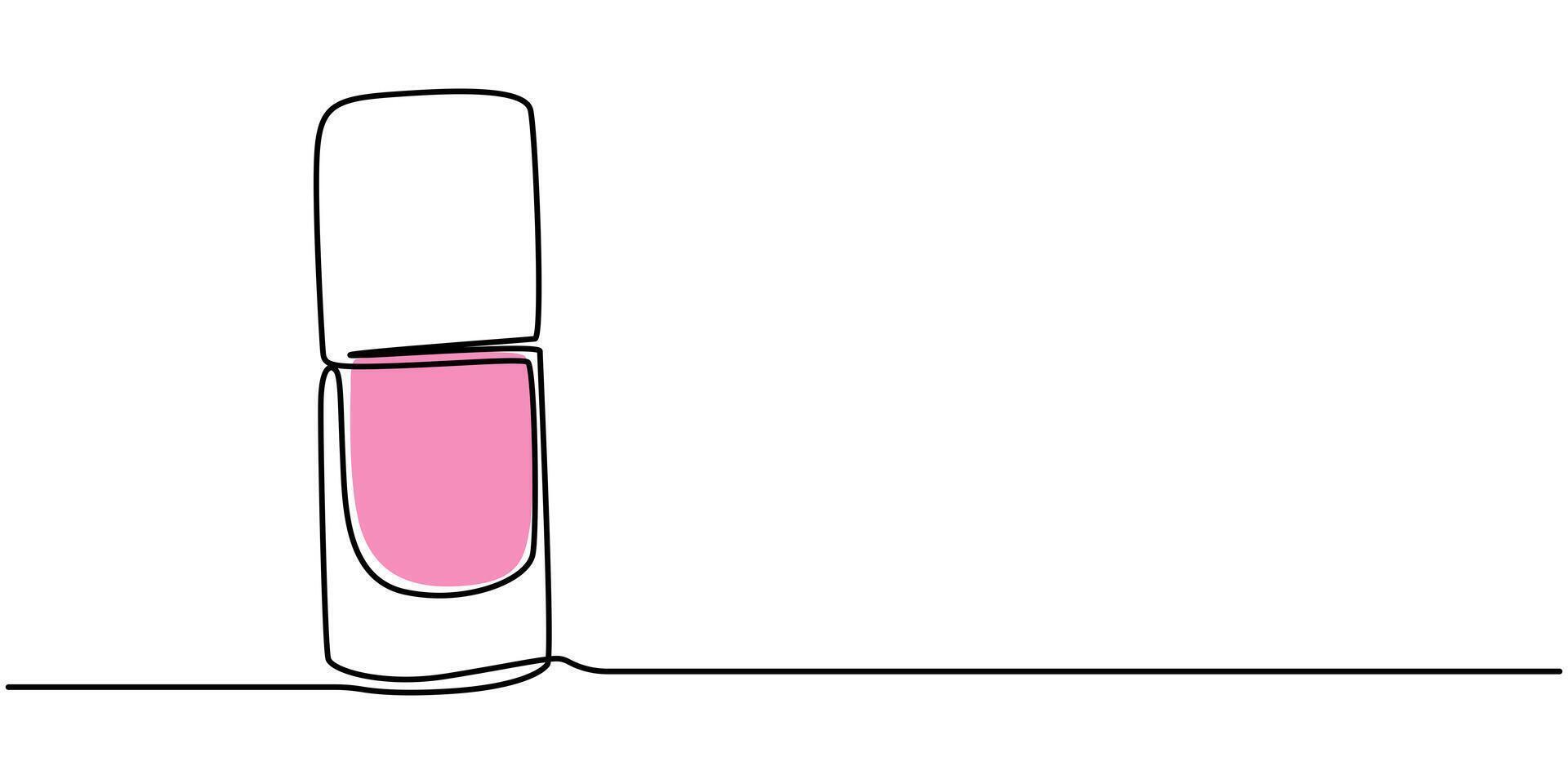 Nail Polish Continuous One Line Pro Illustration vector