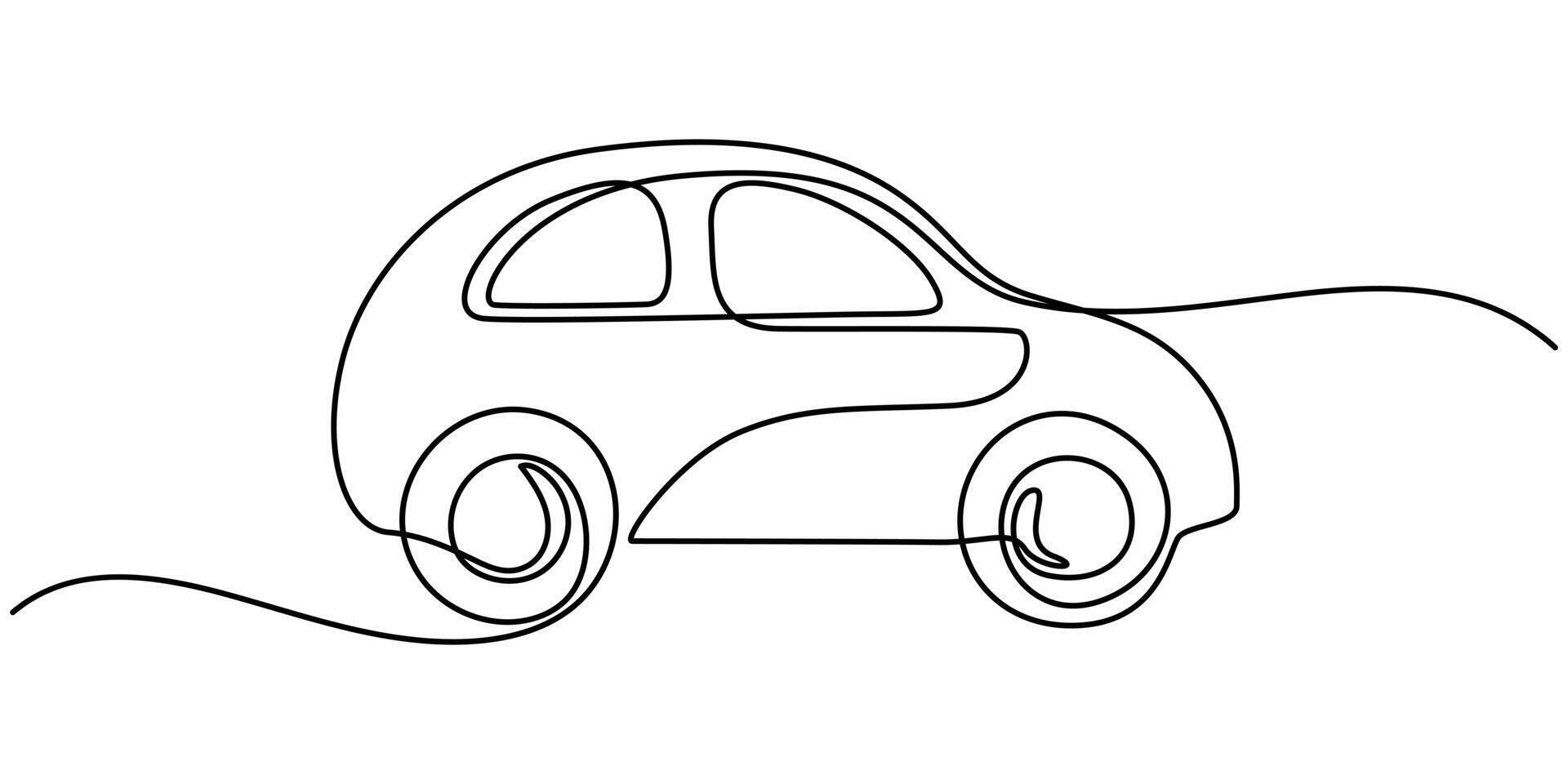 car continuous one line drawing Pro illustration vector