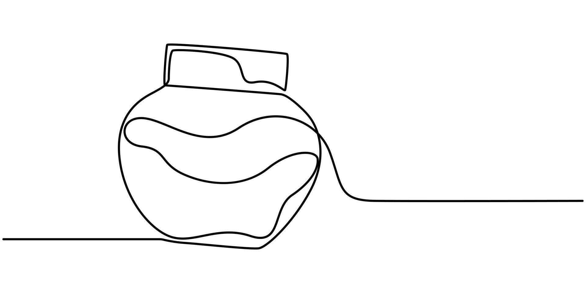 Moisturizer Face Cream jar continuous one line drawing art vector
