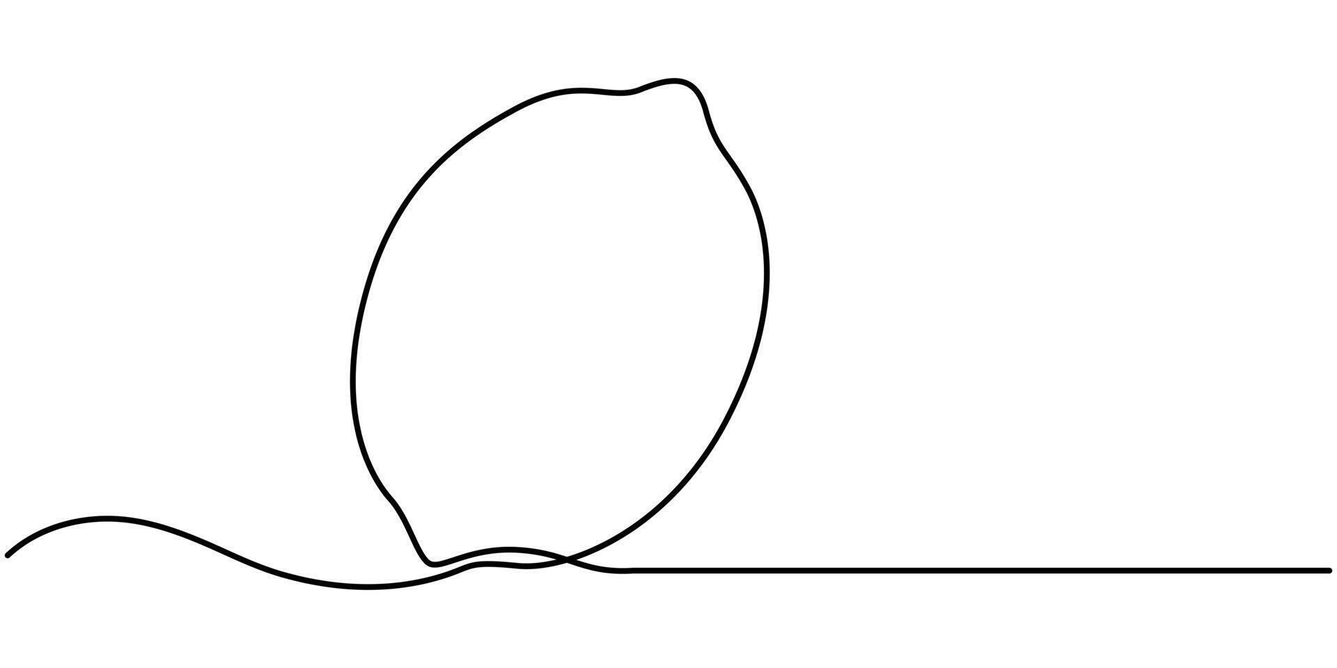 Continuous one line drawing Lemon lime fruits minimalist design vector