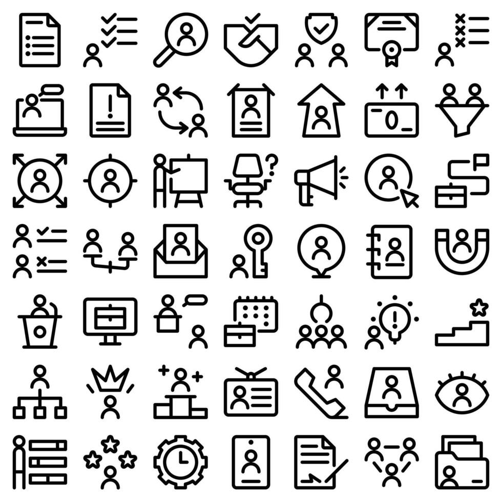 Hire Hiring Vacancy Recruitment Icon Set. Perfect for user interface, new application vector