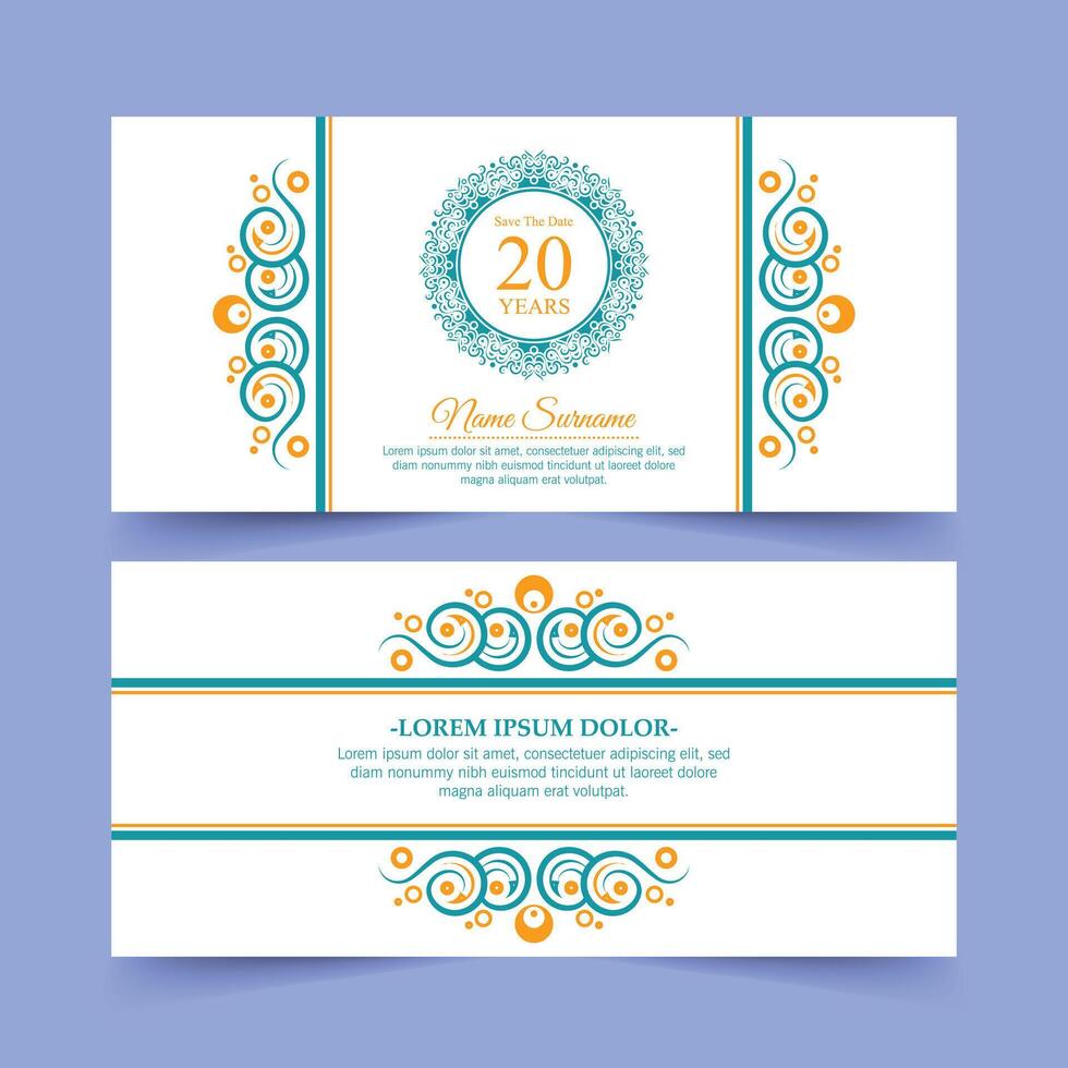 Colorful pattern pattern birthday invitation vector
