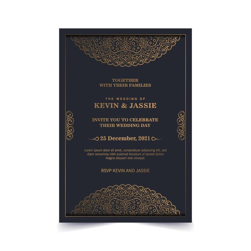 Luxury Invitation card design vintage style. vector