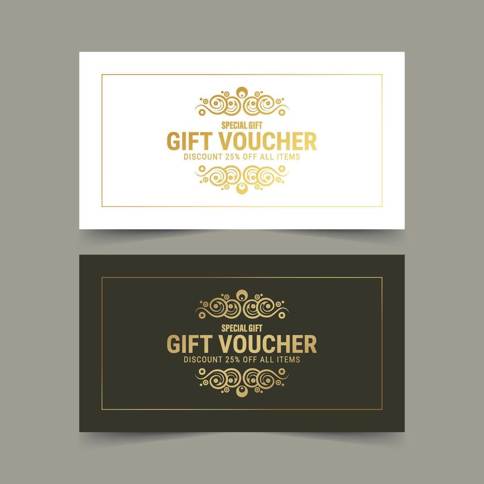Menu restaurant luxury gift voucher design template. vector