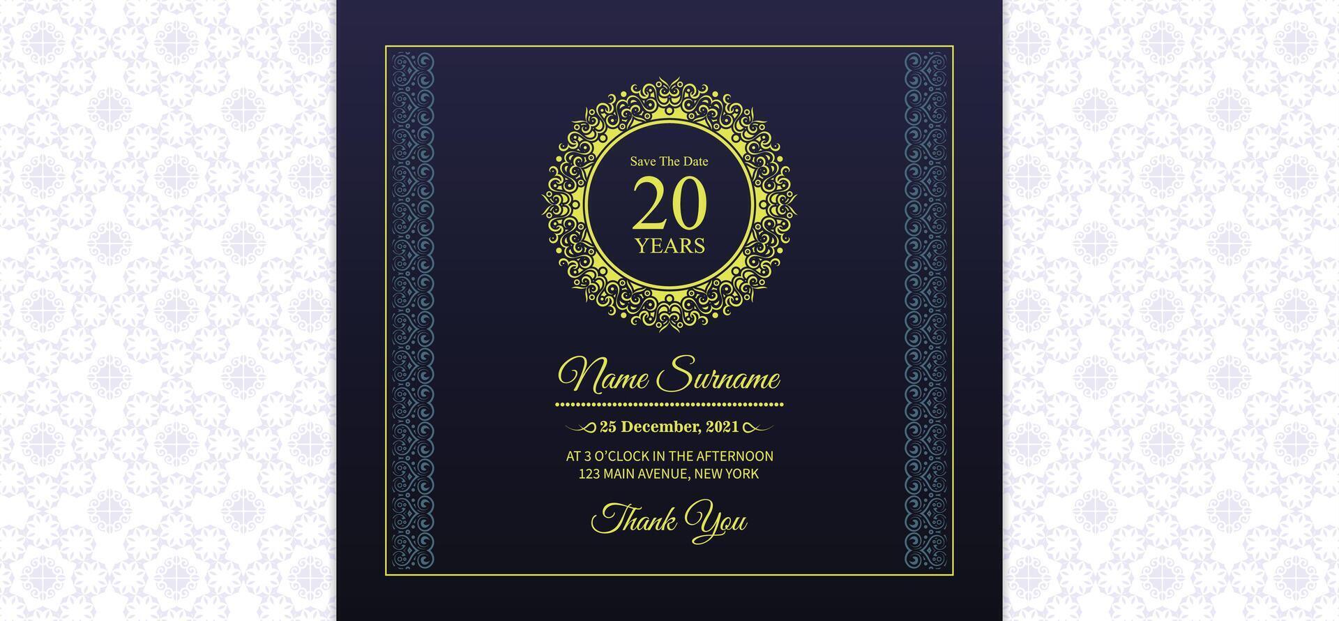 Colorful pattern pattern birthday invitation design. vector