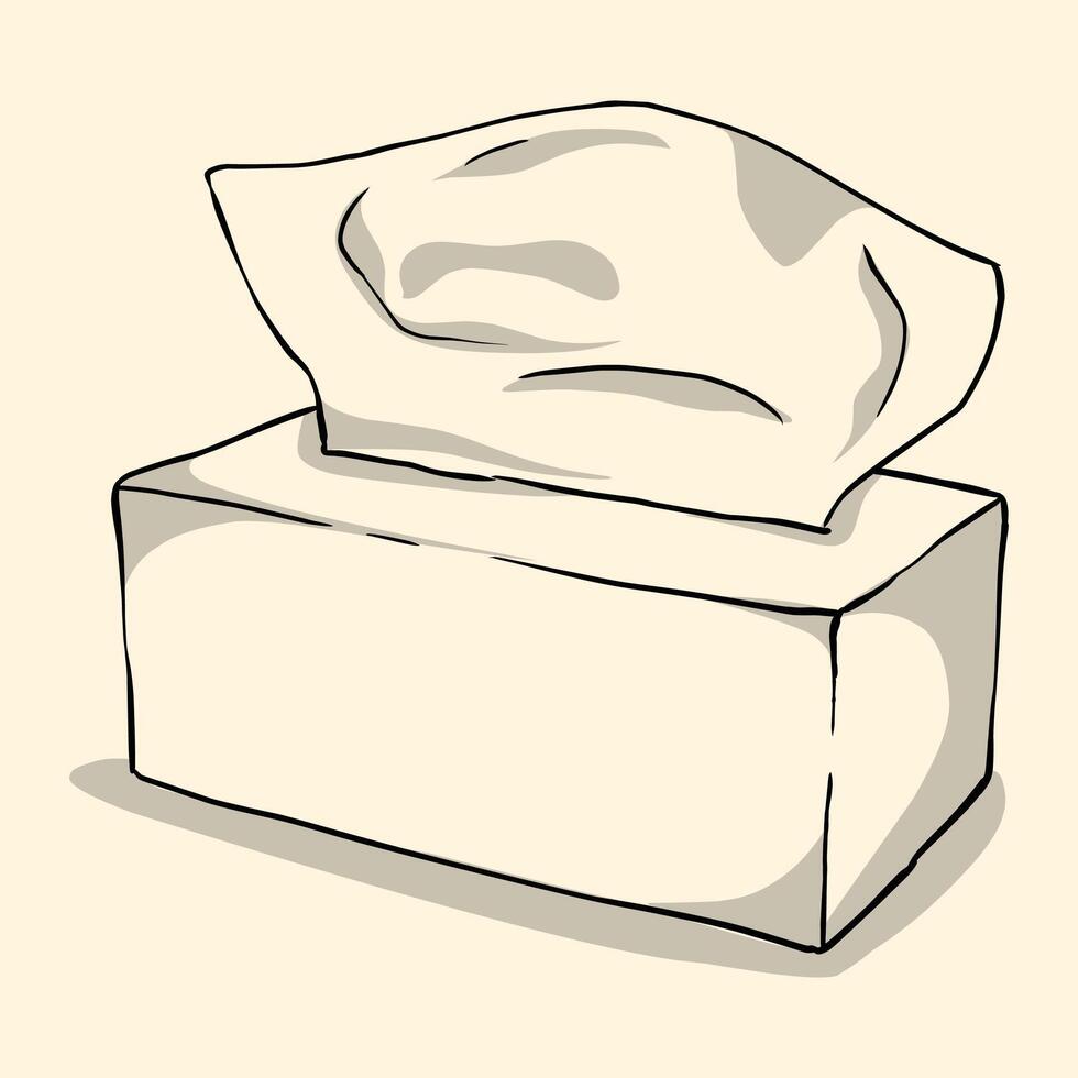 Tissue paper illustration doodle hand drawn style vector
