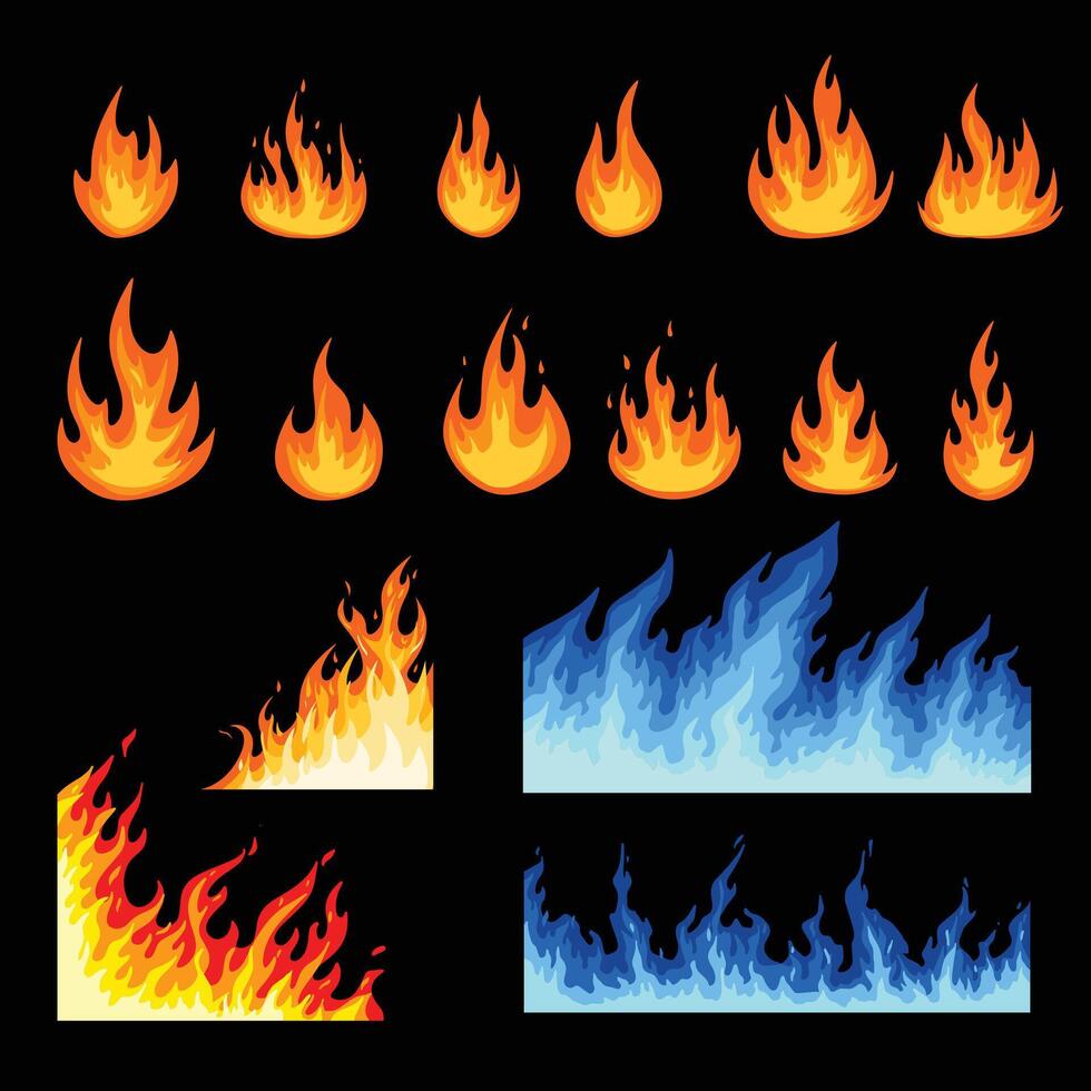 Collected of fire illustration element design vector