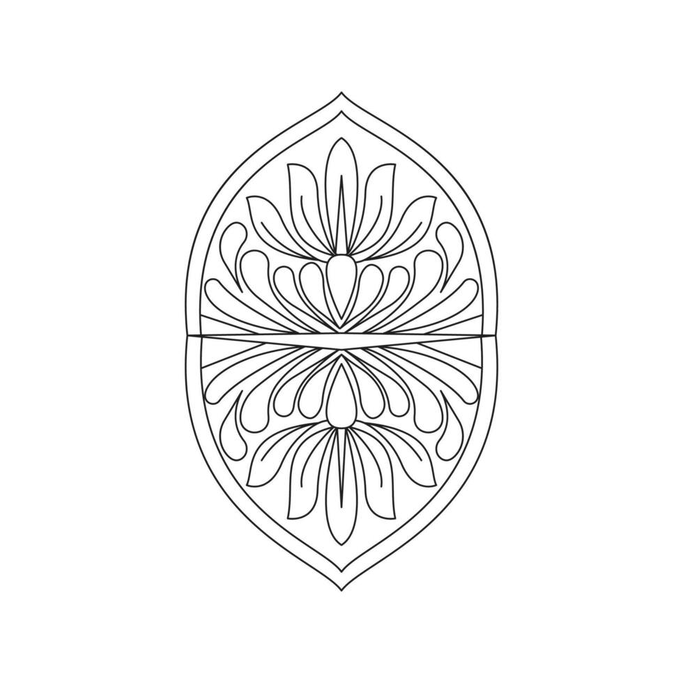 Ornament with border mandala elements vector